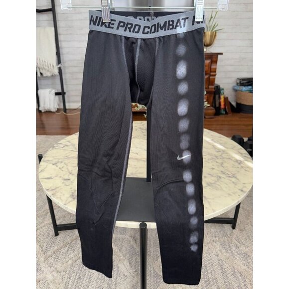 Nike Pro Black Hyperwarm Compression Tights Sweatpants Boys Size Small - Picture 2 of 7